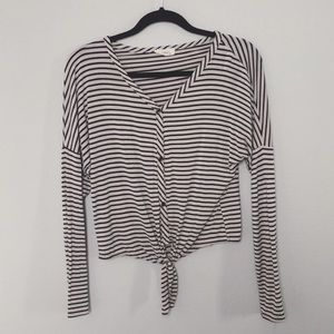 Striped button down blouse